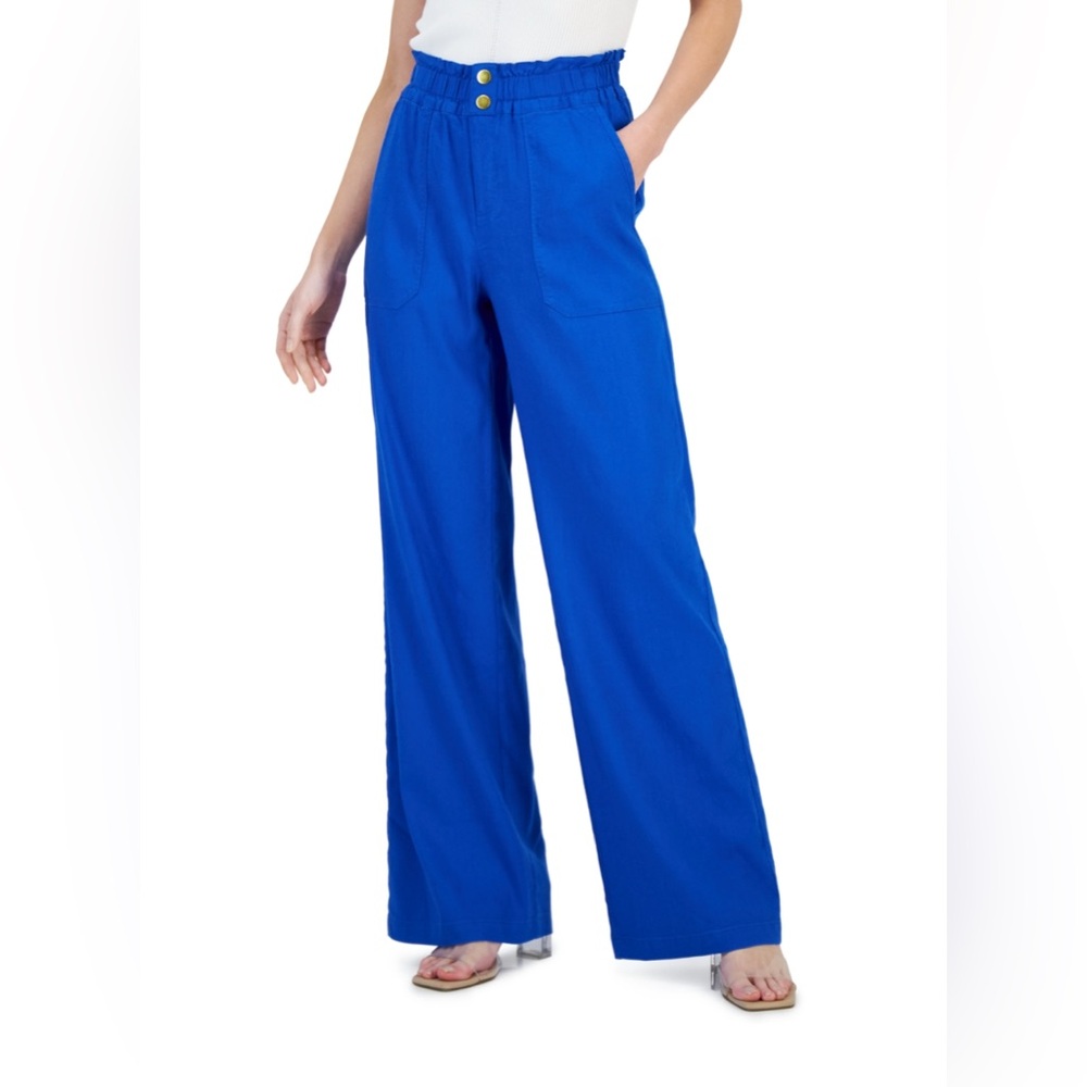 Women’s linen paper bag waist pants created for Macy’s, size XL
